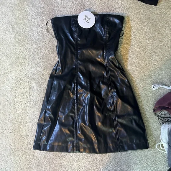 Princess Polly | Dresses | Princess Polly Leather Mini Dress | Poshmark
